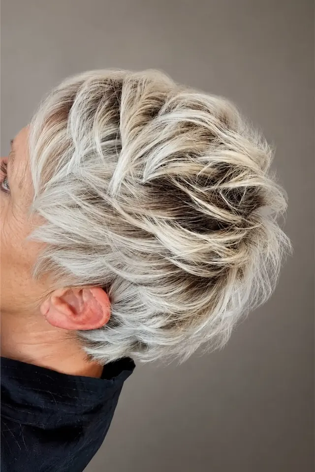 Coupe courte blond polaire réalisée au Salon by Jean-Marc