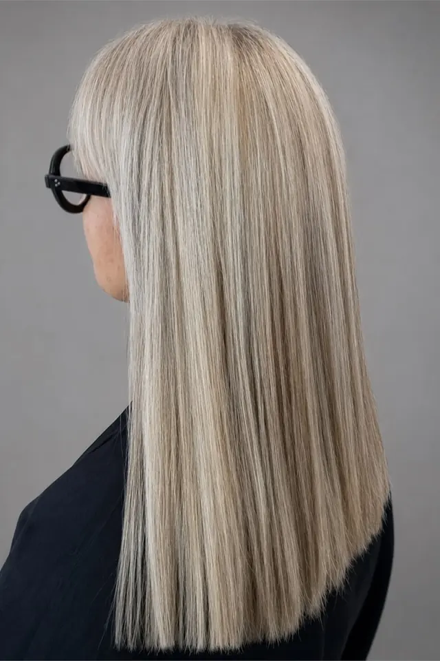 Long carré blond polaire réalisé au Salon by Jean-Marc