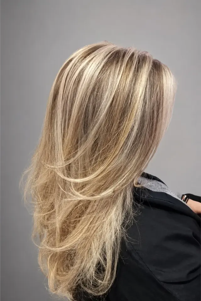 Long dégradé blond lumineux réalisé au Salon by Jean-Marc