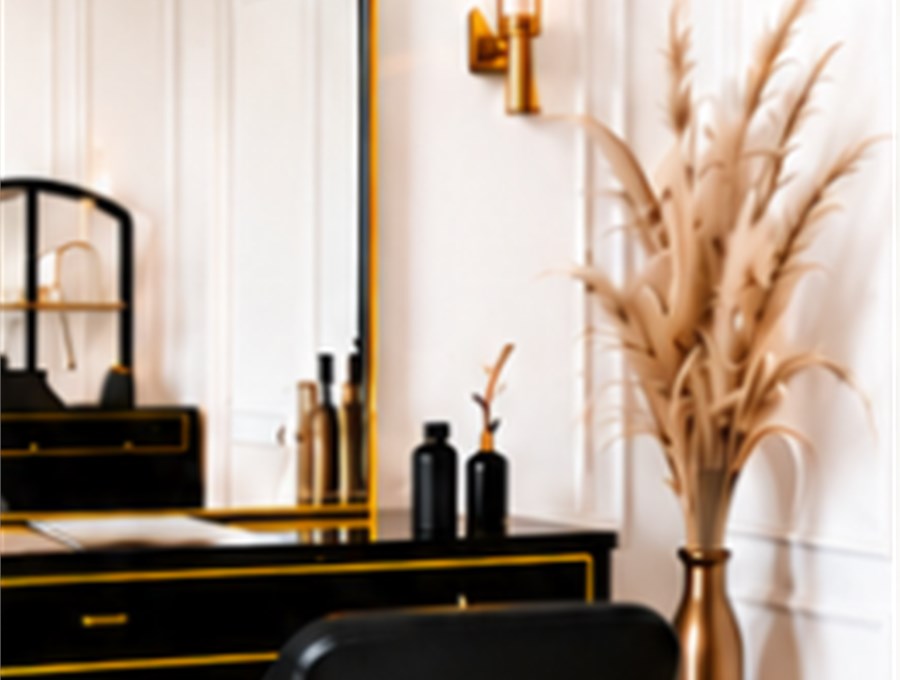 Inspiration du nouveau Salon by Jean-Marc, mobilier noir et doré